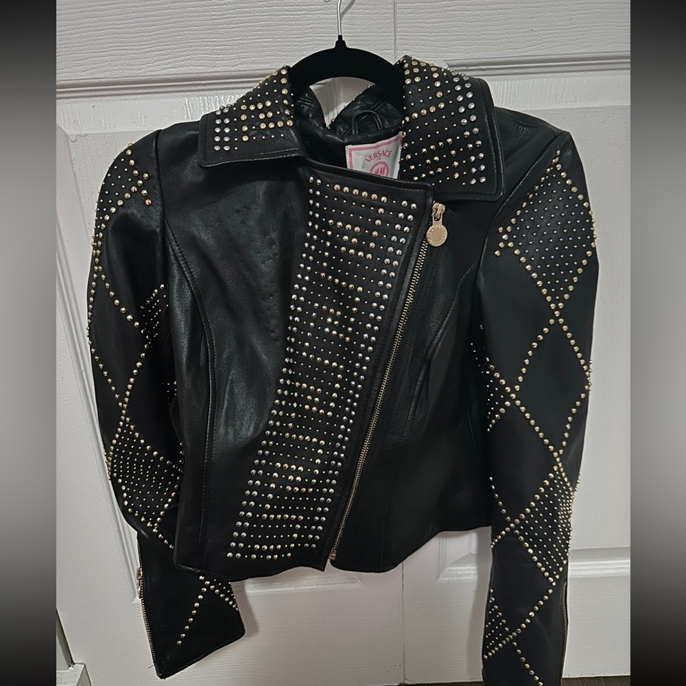 Versace for H&M Leather Studded Jacket Brand New